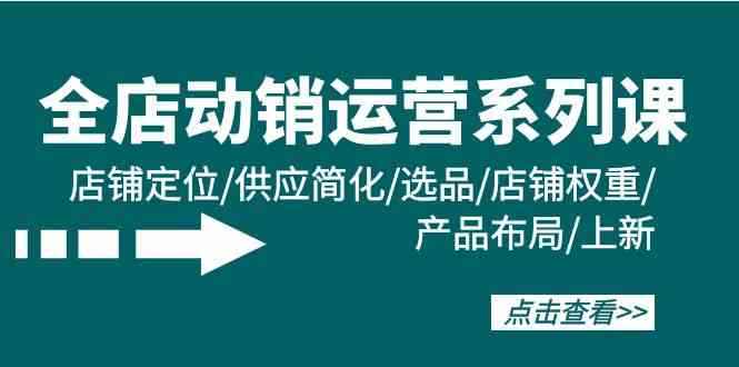 （9845期）全店·动销运营系列课：店铺定位/供应简化/选品/店铺权重/产品布局/上新-咩咩网络