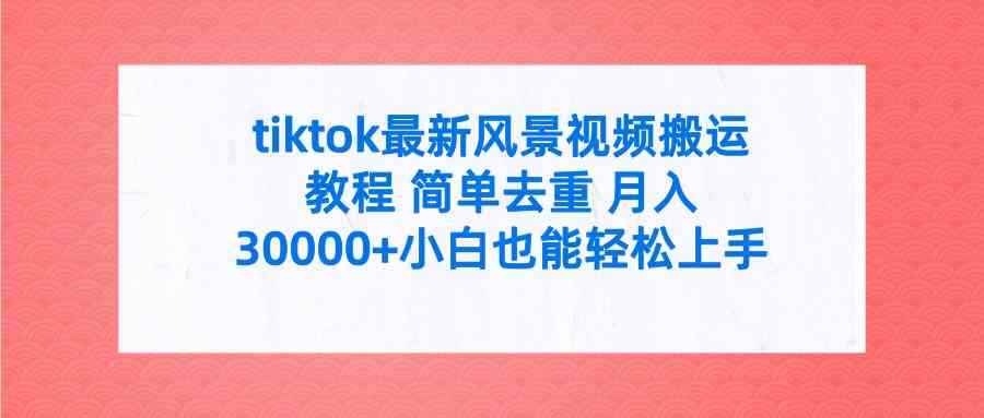 （9804期）tiktok最新风景视频搬运教程 简单去重 月入30000+附全套工具-咩咩网络