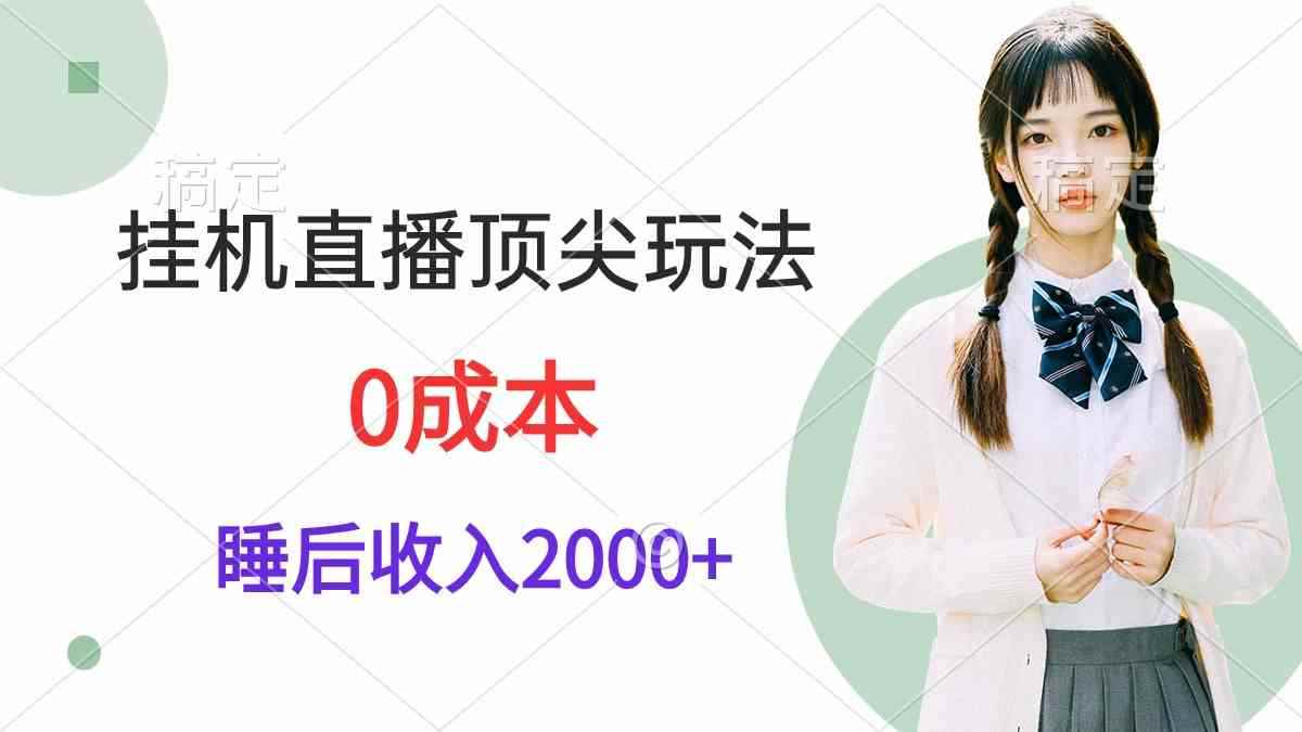 （9715期）挂机直播顶尖玩法，睡后日收入2000+、0成本，视频教学-咩咩网络