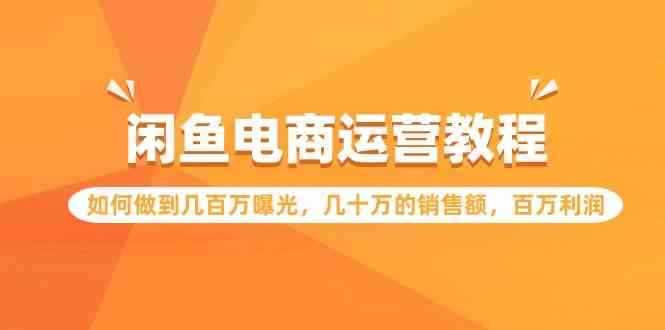（9560期）闲鱼电商运营教程：如何做到几百万曝光，几十万的销售额，百万利润-咩咩网络