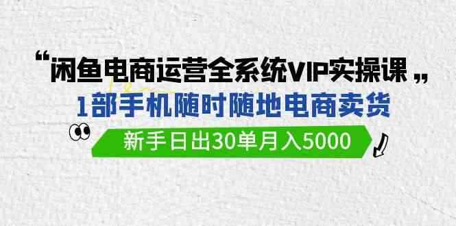 （9547期）闲鱼电商运营全系统VIP实战课，1部手机随时随地卖货，新手日出30单月入5000-咩咩网络