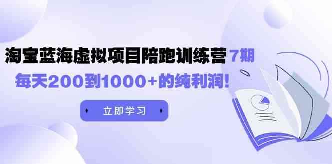 （9541期）黄岛主《淘宝蓝海虚拟项目陪跑训练营7期》每天200到1000+的纯利润-咩咩网络