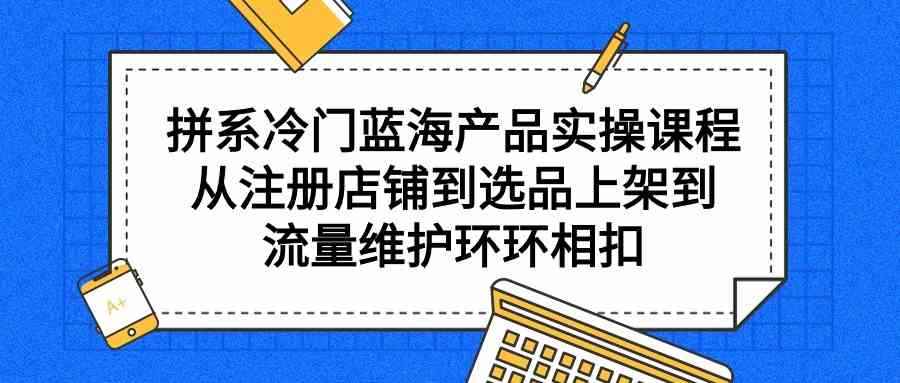 （9527期）拼系冷门蓝海产品实操课程，从注册店铺到选品上架到流量维护环环相扣-咩咩网络