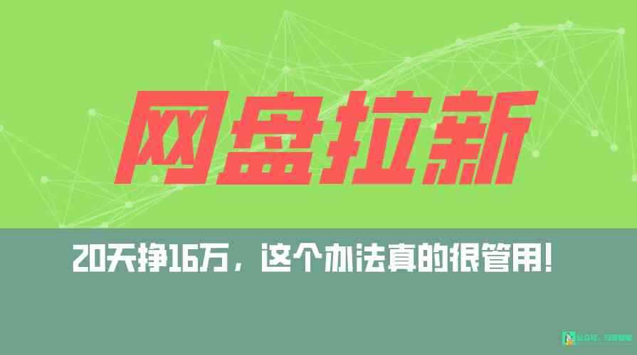 （9373期）网盘拉新+私域全自动玩法，0粉起号，小白可做，当天见收益，已测单日破5000-咩咩网络