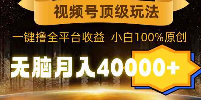 （9281期）视频号顶级玩法，无脑月入40000+，一键撸全平台收益，纯小白也能100%原创-咩咩网络