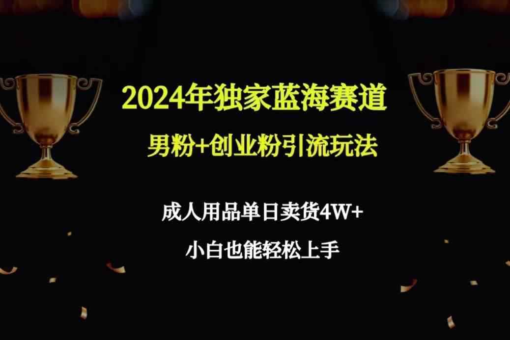 （9111期）2024年独家蓝海赛道男粉+创业粉引流玩法，成人用品单日卖货4W+保姆教程-咩咩网络