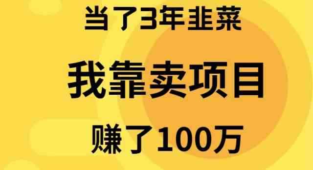 （9100期）当了3年韭菜，我靠卖项目赚了100万-咩咩网络
