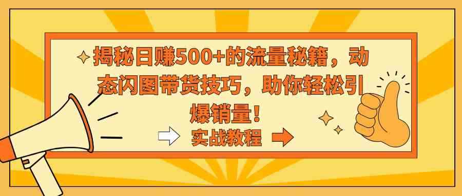 （9058期）揭秘日赚500+的流量秘籍，动态闪图带货技巧，助你轻松引爆销量！-咩咩网络