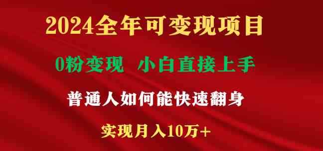 （9045期）2024全年可变现项目，一天收益至少2000+，小白上手快，普通人就要利用互…-咩咩网络