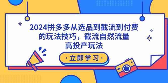 （9037期）2024拼多多从选品到截流到付费的玩法技巧，截流自然流量玩法，高投产玩法-咩咩网络
