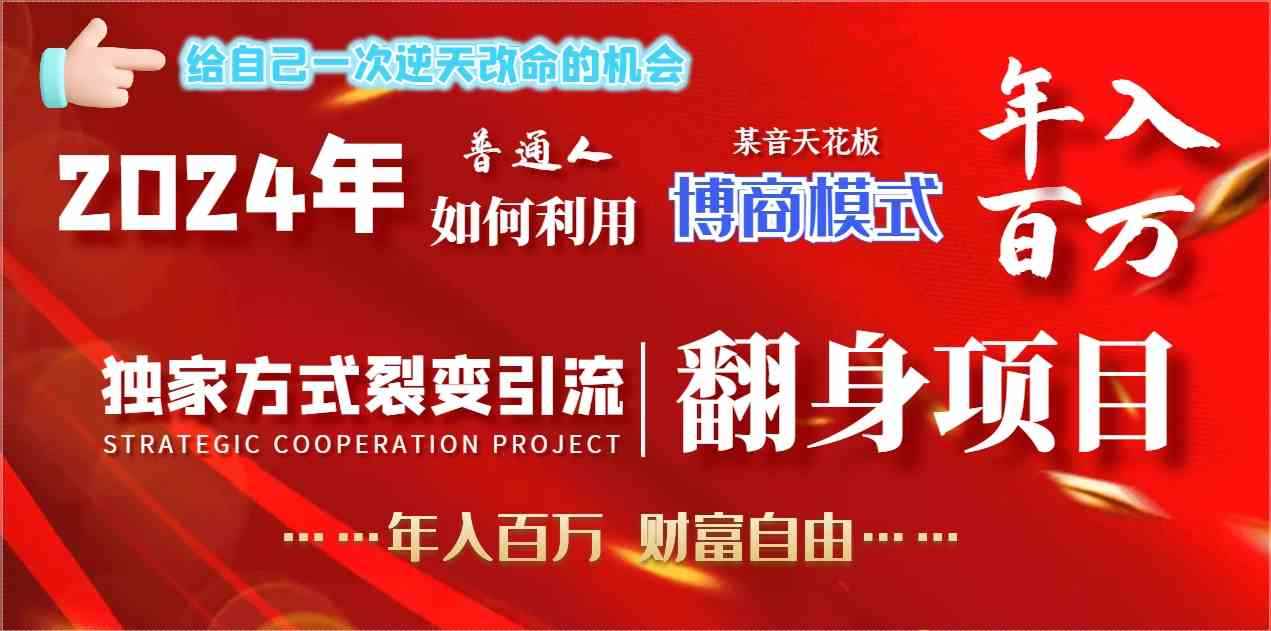 （9027期）2024年普通人如何利用博商模式做翻身项目年入百万，财富自由-咩咩网络