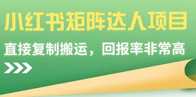 （9019期）小红书矩阵达人项目，直接复制搬运，回报率非常高-咩咩网络