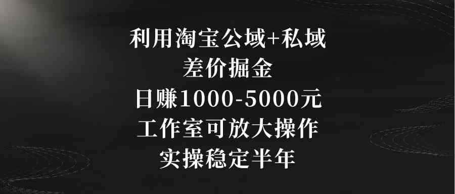 （8952期）利用淘宝公域+私域差价掘金，日赚1000-5000元，工作室可放大操作，实操…-咩咩网络