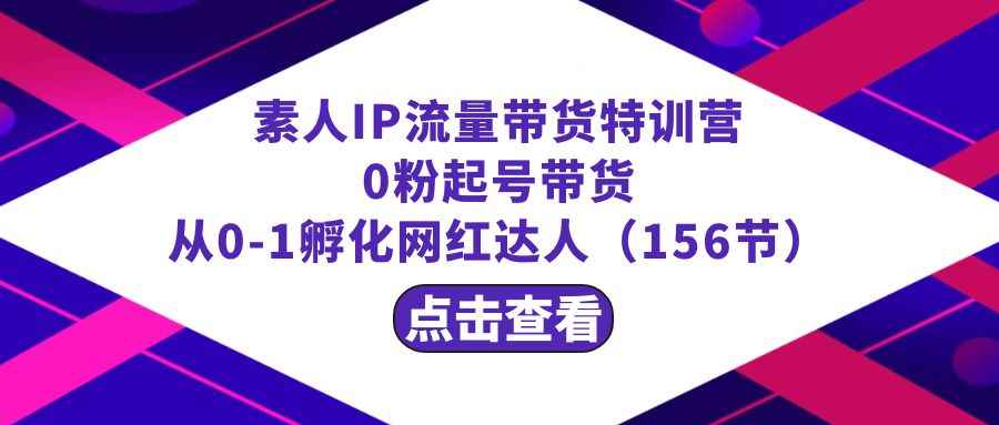 （8776期）繁星·计划素人IP流量带货特训营：0粉起号带货 从0-1孵化网红达人（156节）-咩咩网络