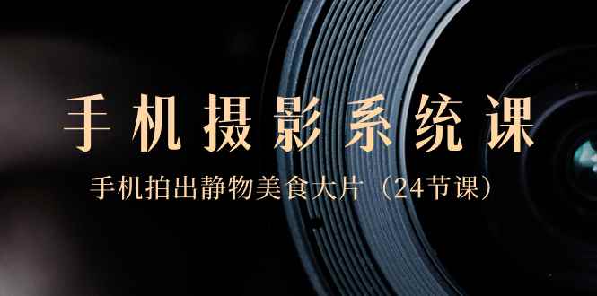 （8671期）0基础-手机摄影系统课，手机拍出静物美食大片（24节课）-咩咩网络