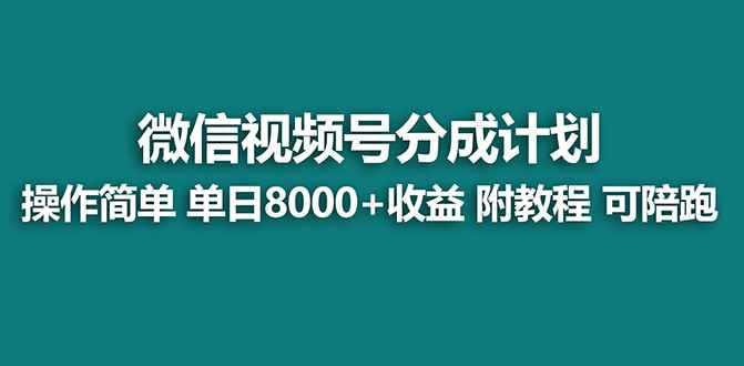 （8649期）【蓝海项目】视频号分成计划最新玩法，单天收益8000+，附玩法教程-咩咩网络