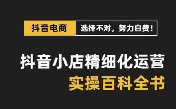 （8380期）抖音小店 精细化运营-百科全书，保姆级运营实战讲解（28节课）-咩咩网络
