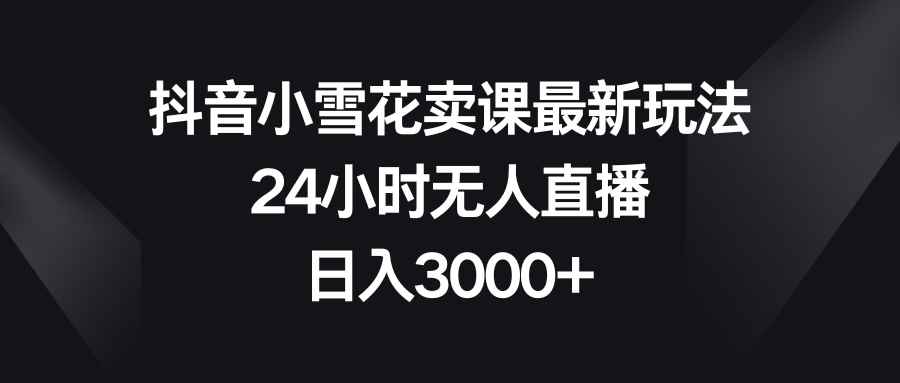 （8322期）抖音小雪花卖课最新玩法，24小时无人直播，日入3000+-咩咩网络