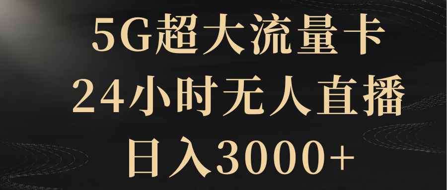 （8304期）5G超大流量卡，24小时无人直播，日入3000+-咩咩网络