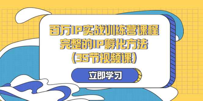 （8243期）百万IP实战训练营课程，完整的IP孵化方法（35节视频课）-咩咩网络