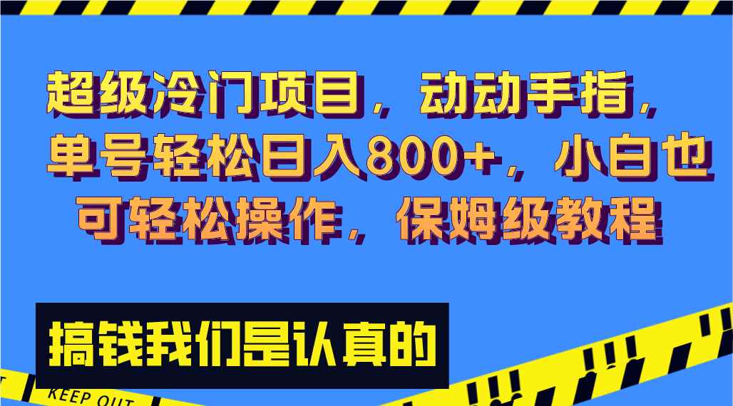 （8205期）超级冷门项目,动动手指，单号轻松日入800+，小白也可轻松操作，保姆级教程-咩咩网络