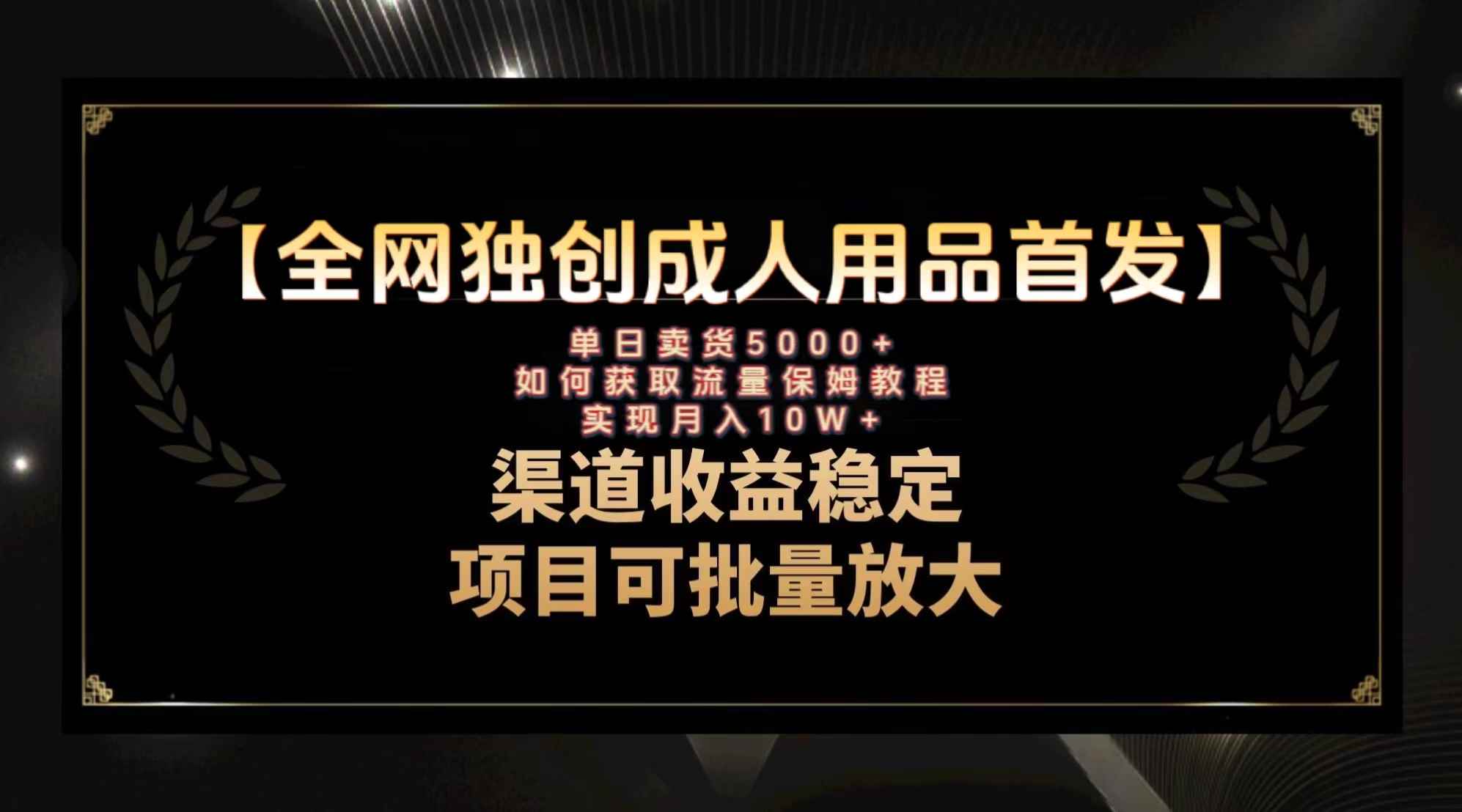 （8128期）最新全网独创首发，成人用品赛道引流获客，月入10w保姆级教程-咩咩网络