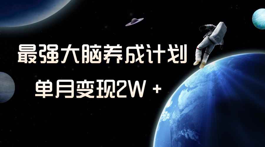 （8078期）冷门虚拟项目，最强大脑养成计划，一个月变现2W＋-咩咩网络