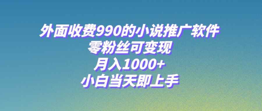 （8016期）小说推广软件，零粉丝可变现，月入1000+，小白当天即上手【附189G素材】-咩咩网络