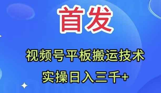 （7843期）全网首发：视频号平板搬运技术，实操日入三千＋-咩咩网络
