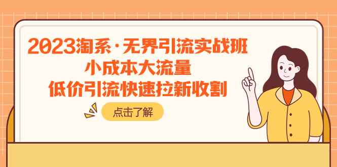 （7818期）2023淘系·无界引流实战班：小成本大流量，低价引流快速拉新收割-咩咩网络