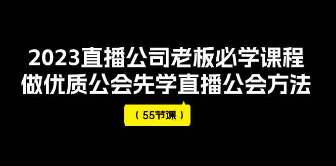（7738期）2023直播公司老板必学课程，做优质公会先学直播公会方法（55节课）-咩咩网络