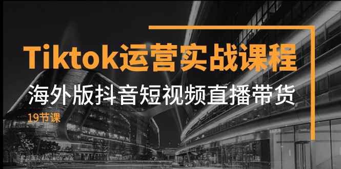 （7724期）Tiktok运营实战课程，海外版抖音短视频直播带货（19节课）-咩咩网络