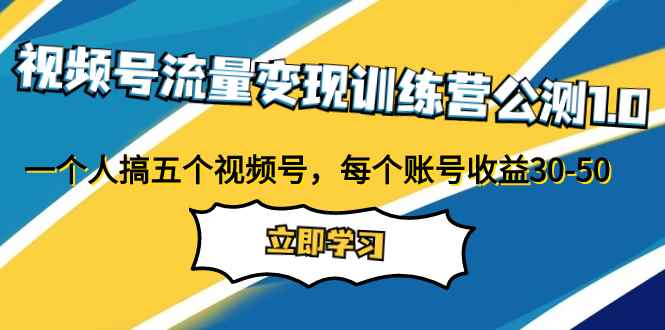 （7719期）视频号流量变现训练营公测1.0：一个人搞五个视频号，每个账号收益30-50-咩咩网络