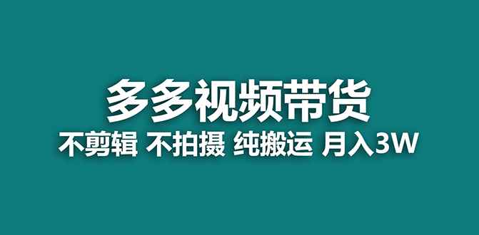 （7512期）【蓝海项目】多多视频带货，纯搬运一个月搞了5w佣金，小白也能操作【揭秘】-咩咩网络