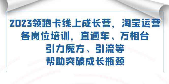 （7462期）2023领跑·卡 线上成长营 淘宝运营各岗位培训 直通车 万相台 引力魔方 引流-咩咩网络