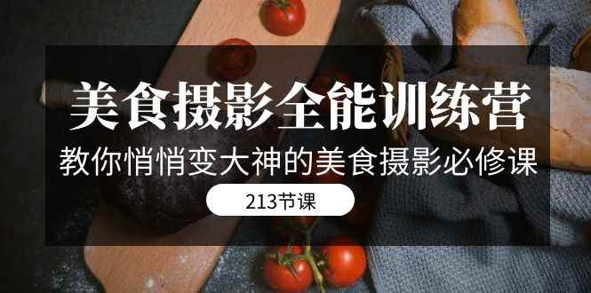 （7406期）美食摄影-全能特训营，教你悄悄变大神的美食摄影必修课（8套课程-213节）-咩咩网络
