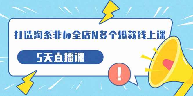 （7343期）打造-淘系-非标全店N多个爆款线上课，5天直播课（19期）-咩咩网络