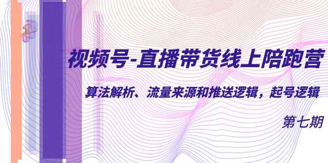 （7220期）视频号-直播带货线上陪跑营第7期：算法解析、流量来源和推送逻辑，起号逻辑-咩咩网络
