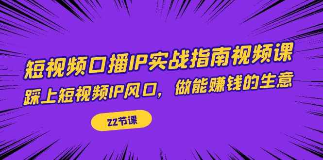 （7202期）短视频口播IP实战指南视频课，踩上短视频IP风口，做能赚钱的生意（22节课）-咩咩网络