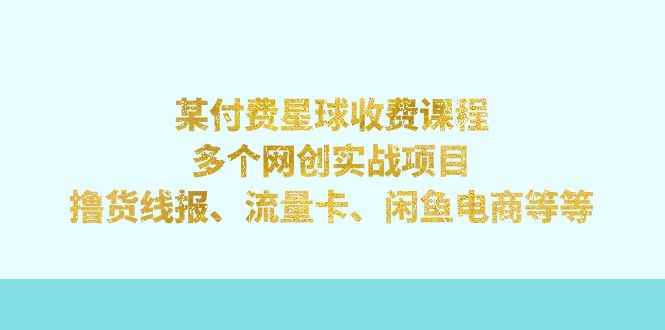 （7199期）某付费星球课程：多个网创实战项目，撸货线报、流量卡、闲鱼电商等等-咩咩网络