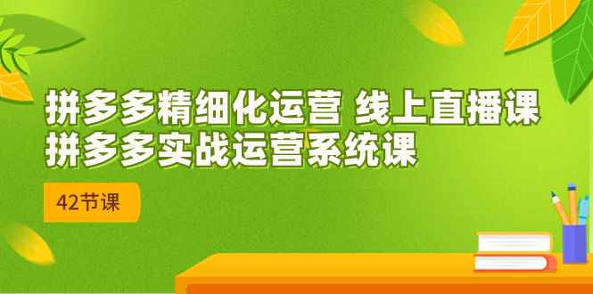 （7151期）2023年8月新课-拼多多精细化运营 线上直播课：拼多多实战运营系统课-42节-咩咩网络