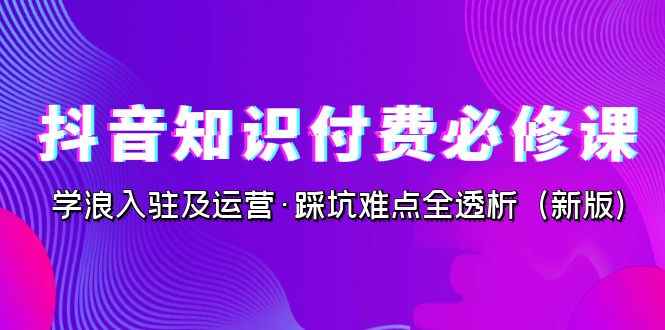 （7132期）抖音·知识付费·必修课，学浪入驻及运营·踩坑难点全透析（2023新版）-咩咩网络