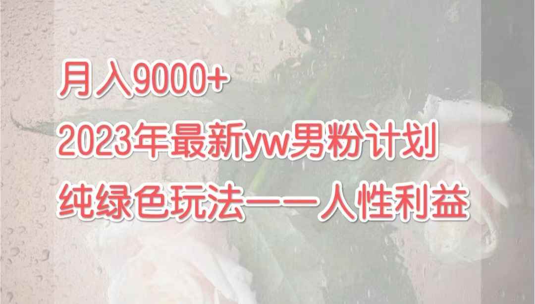 （7111期）月入9000+2023年9月最新yw男粉计划绿色玩法——人性之利益-咩咩网络