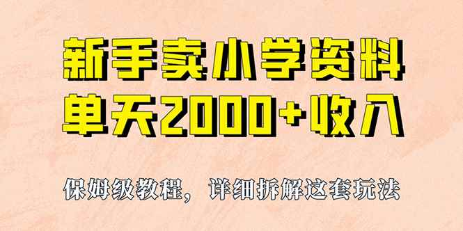 （6909期）我如何通过卖小学资料，实现单天2000+，实操项目，保姆级教程+资料+工具-咩咩网络