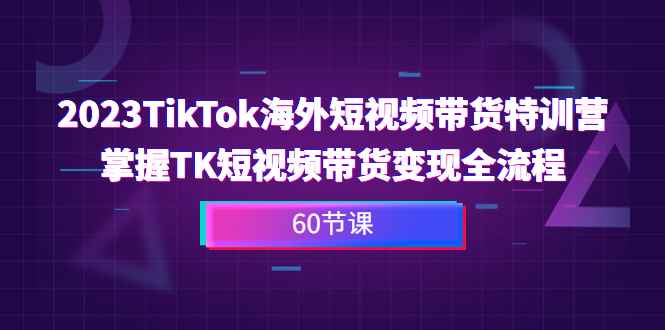 （6890期）2023-TikTok海外短视频带货特训营，掌握TK短视频带货变现全流程（60节课）-咩咩网络