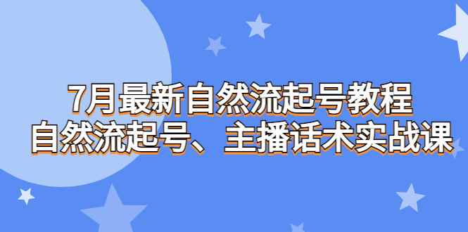 （6748期）7月最新自然流起号教程，自然流起号、主播话术实战课-咩咩网络