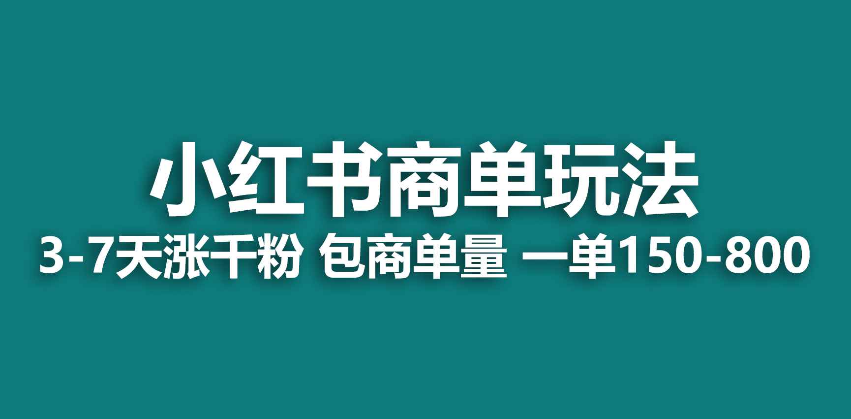 （6698期）小红书商单玩法，一周破千粉，商单接到手软，一单150-800-咩咩网络