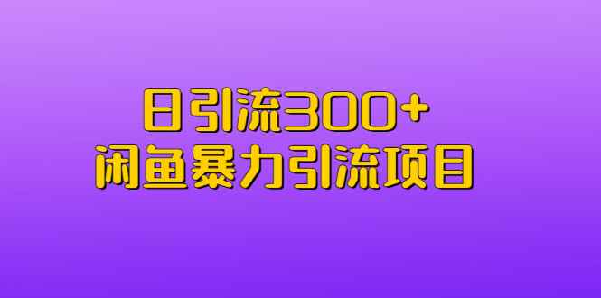 （6694期）日引流300+闲鱼暴力引流项目-咩咩网络