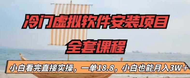 （6643期）冷门虚拟软件安装项目，一单18.8，小白也能月入3W＋-咩咩网络