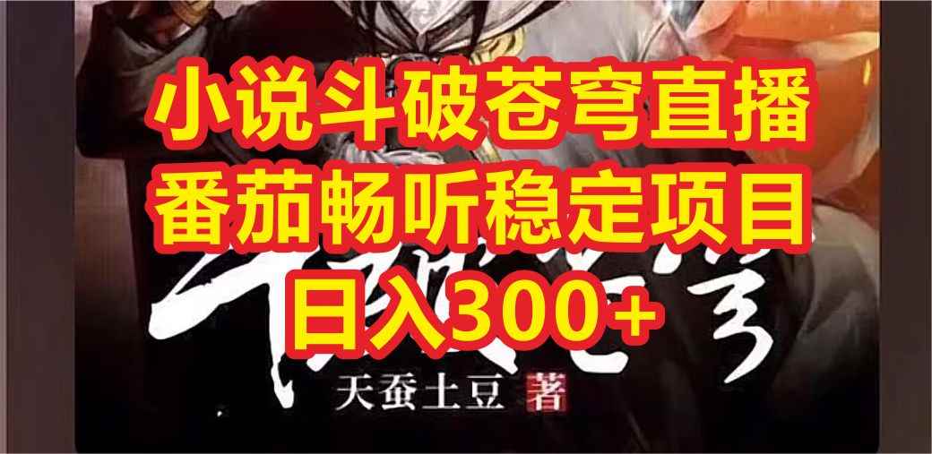 （6584期）小说斗破苍穹直播，番茄畅听日入300+稳定项目-咩咩网络